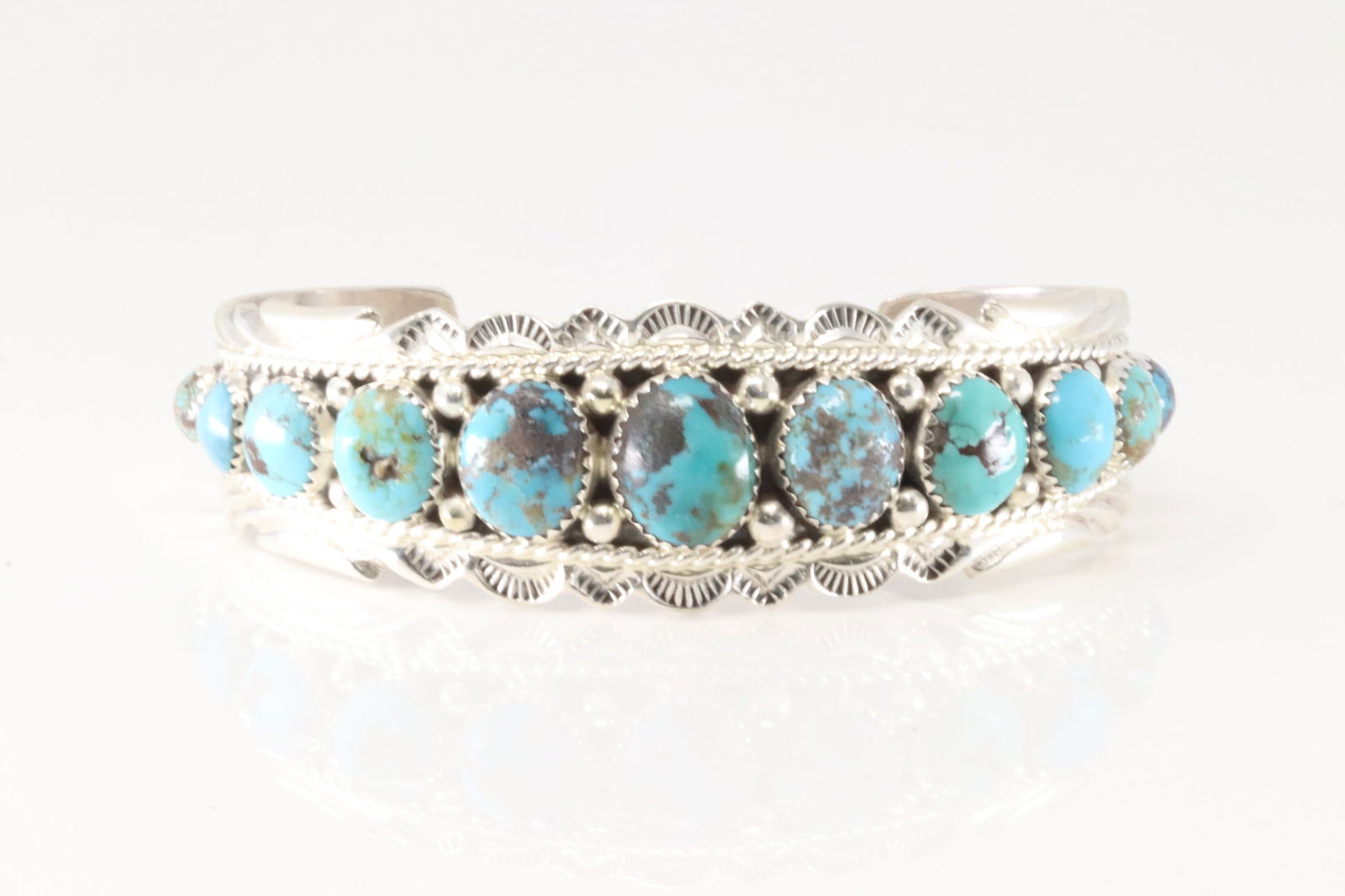 Native America Navajo Sterling Silver Turquoise Bracelet Cuff By Anthony Brown. (1 of 4)