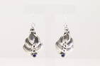 Native America Navajo Sterling Silver Lapis Leaf Dangling Earring's By Darrell Morgan.