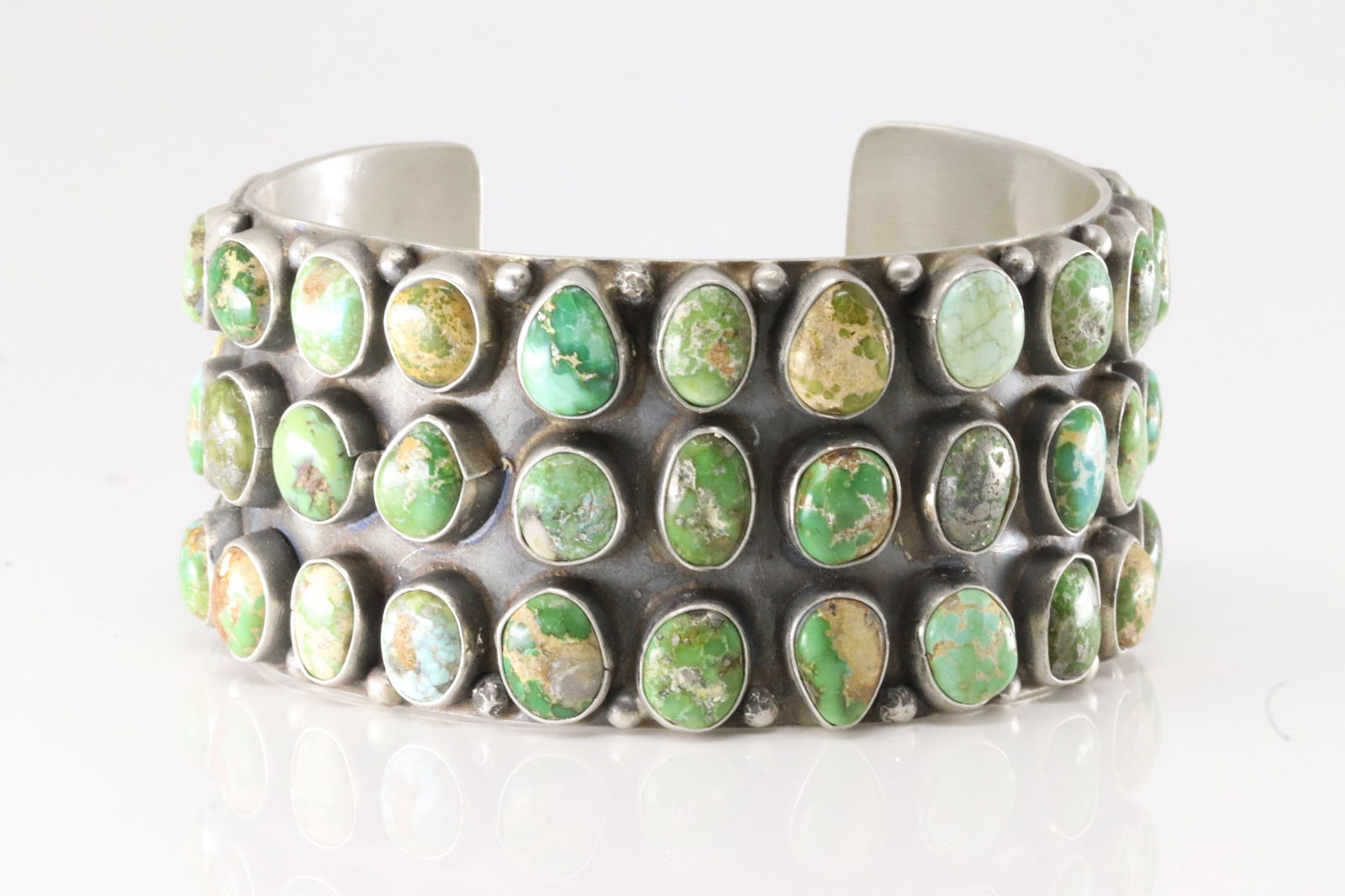 Native America Navajo Sterling Silver Sonora Gold Turquoise Bracelet Cuff By D.D. (1 of 5)