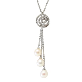 Pearl & Diamond Pendant / Necklace 18Kt.