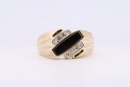 Onyx & Diamond Ring
