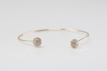 Diamond Open Bangle Bracelet 14Kt.