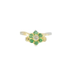 Emerald & Diamond Ring 14Kt.