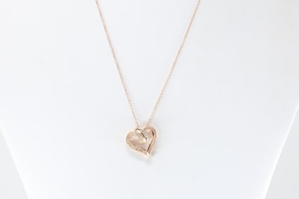 Diamond Heart Pendant / Necklace 10Kt.