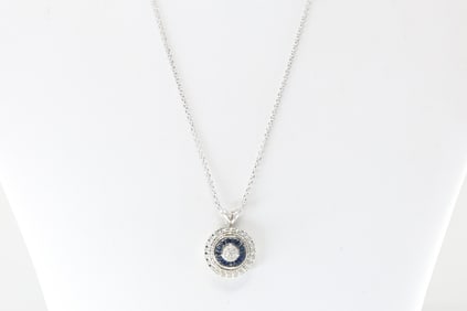 Sapphire & Diamond Pendant / Necklace 14Kt.