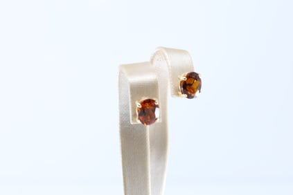 Citrine Gems Stud Earring 14Kt.