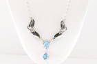 Native America Navajo Sterling Silver Turquoise Necklace By Verley Betone.
