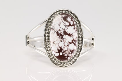 Native America Navajo Sterling Silver Wild Horse Bracelet Cuff By S.E.