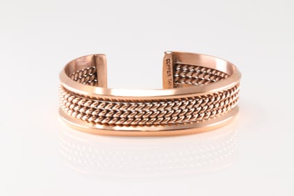 Native America Navajo Copper Bracelet Cuff By Elaine Tahe.