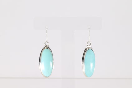 Native America Navajo Sterling Silver Turquoise Dangling Earring's By Ryntanna Yazzie.