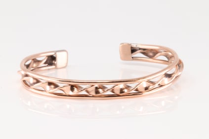 Native America Navajo Copper Bracelet Cuff By Elaine Tahe.