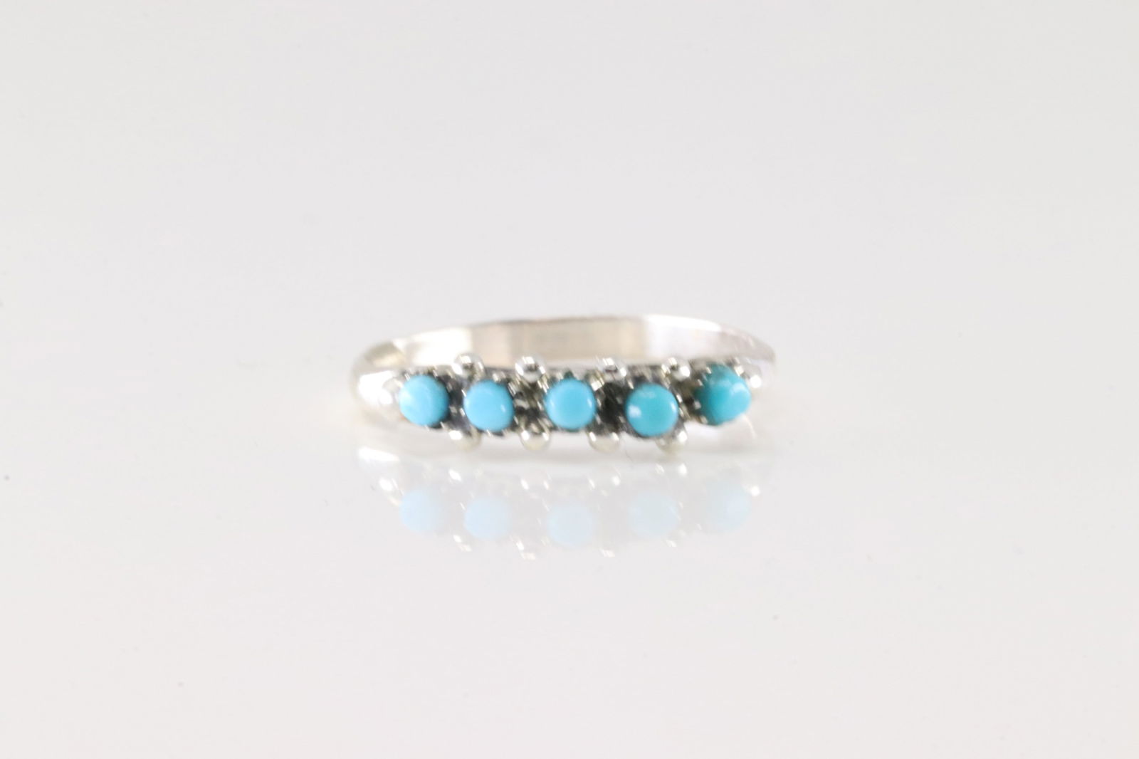 Native America Zuni Sterling Silver Turquoise Ring By April Haloo. (1 of 3)