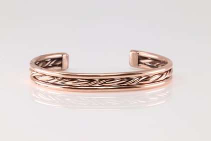 Native America Navajo Copper Bracelet Cuff By Elaine Tahe.