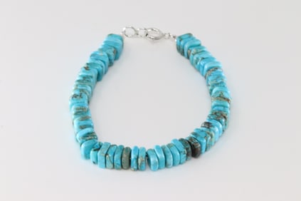 Native America Navajo Sterling Silver Turquoise Bracelet Link.