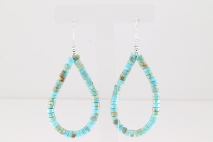 Native America Navajo Sterling Silver Turquoise Dangling Earring's.