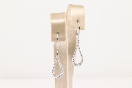Diamond Dangle Hoop Earring 14Kt.