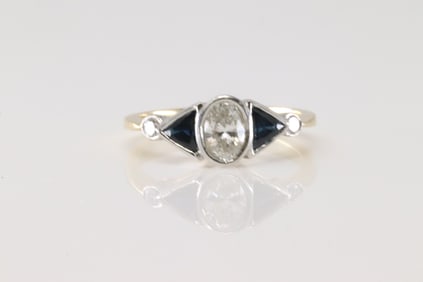 Sapphire & Diamond Ring 18Kt.