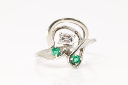 Emerald & Diamond Ring 14Kt.