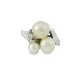 Peral & Diamond Ring 14Kt.