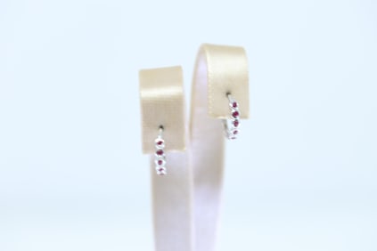 Ruby Hoop Earring 10Kt.