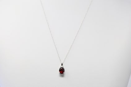 Garnet & Diamond Necklace 10Kt.