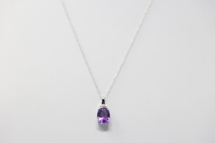 Amethyst & Diamond Necklace 10Kt.