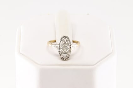 Art Deco Filigree Diamond Ring 18Kt.