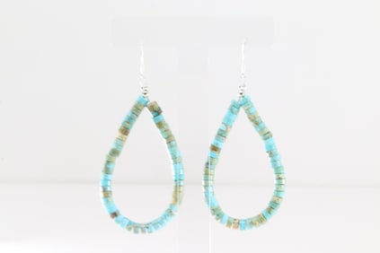 Native America Navajo Sterling Silver Turquoise Dangling Earring's.