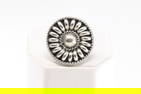 Native America Navajo Sterling Silver Stamped Ring By Manuel Johnson.