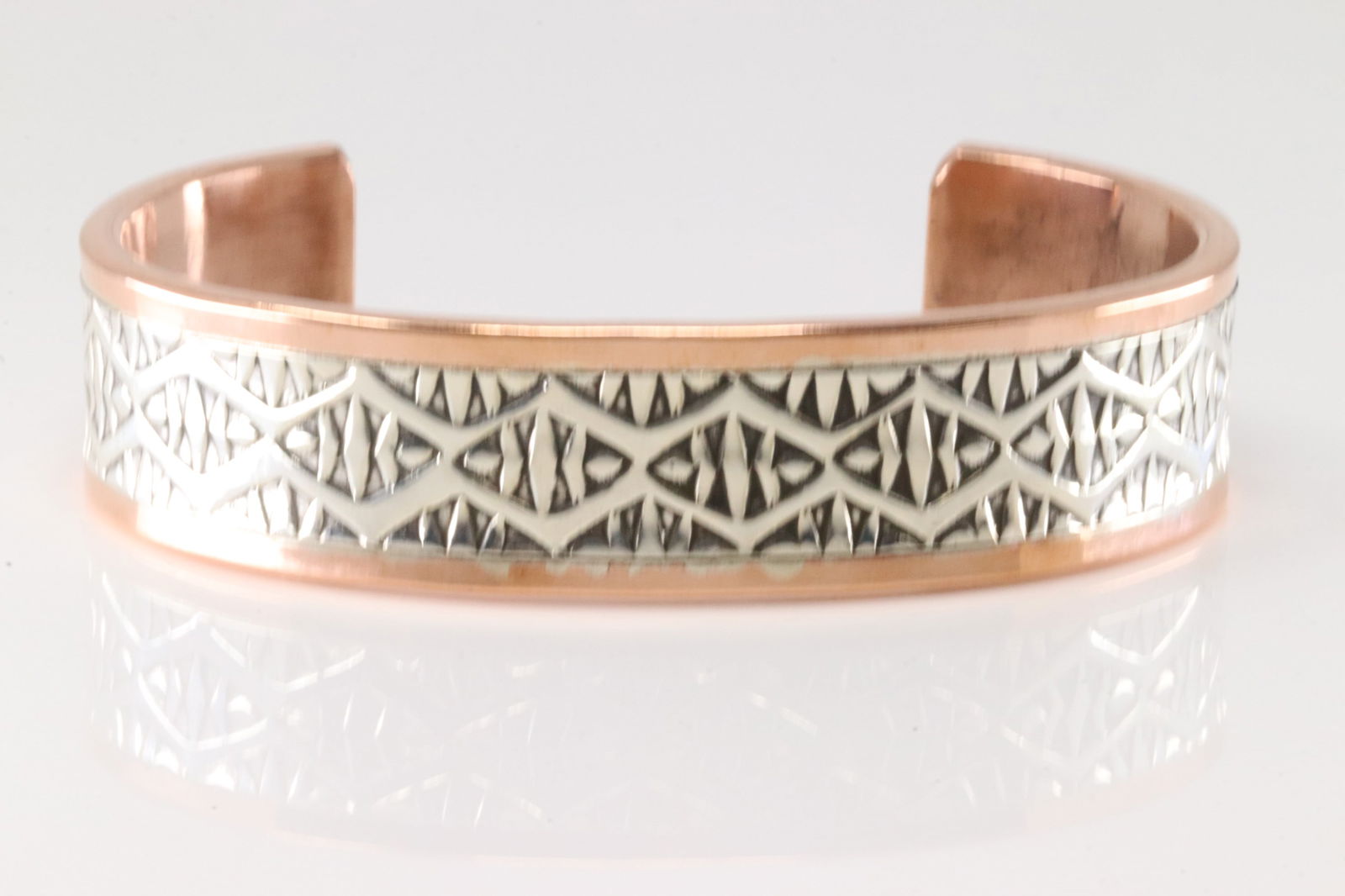 Native America Navajo Sterling Silver Copper Bracelet Cuff By Wylie Secatero. (1 of 4)