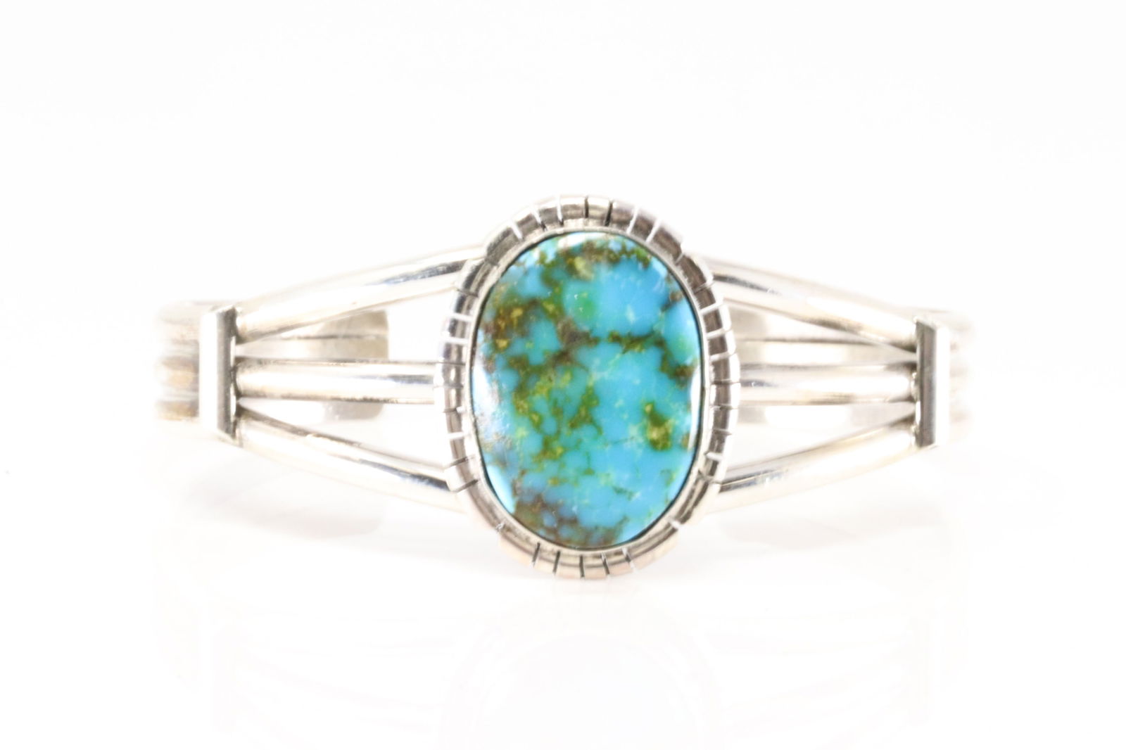 Native America Navajo Sterling Silver Turquoise Bracelet Cuff By S.E. (1 of 4)