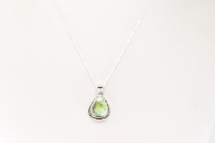 Native America Navajo Sterling Silver Palomino Pendant with A 925 Necklace.
