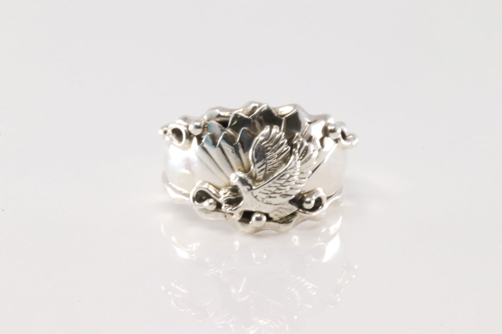 Native America Navajo Sterling Silver Eagle Ring By Genevieve Francisco. (1 of 4)