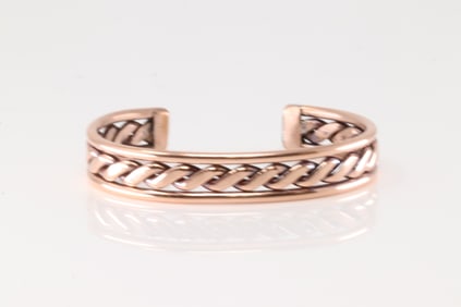 Native America Navajo Copper Bracelet Cuff By Elaine Tahe.