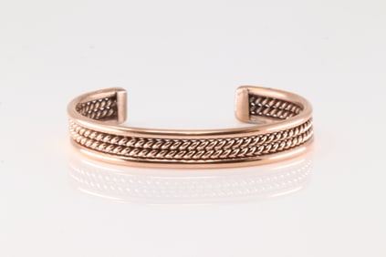 Native America Navajo Copper Bracelet Cuff By Elaine Tahe.