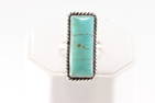 Native America Navajo Sterling Silver Turquoise Ring By A.L.