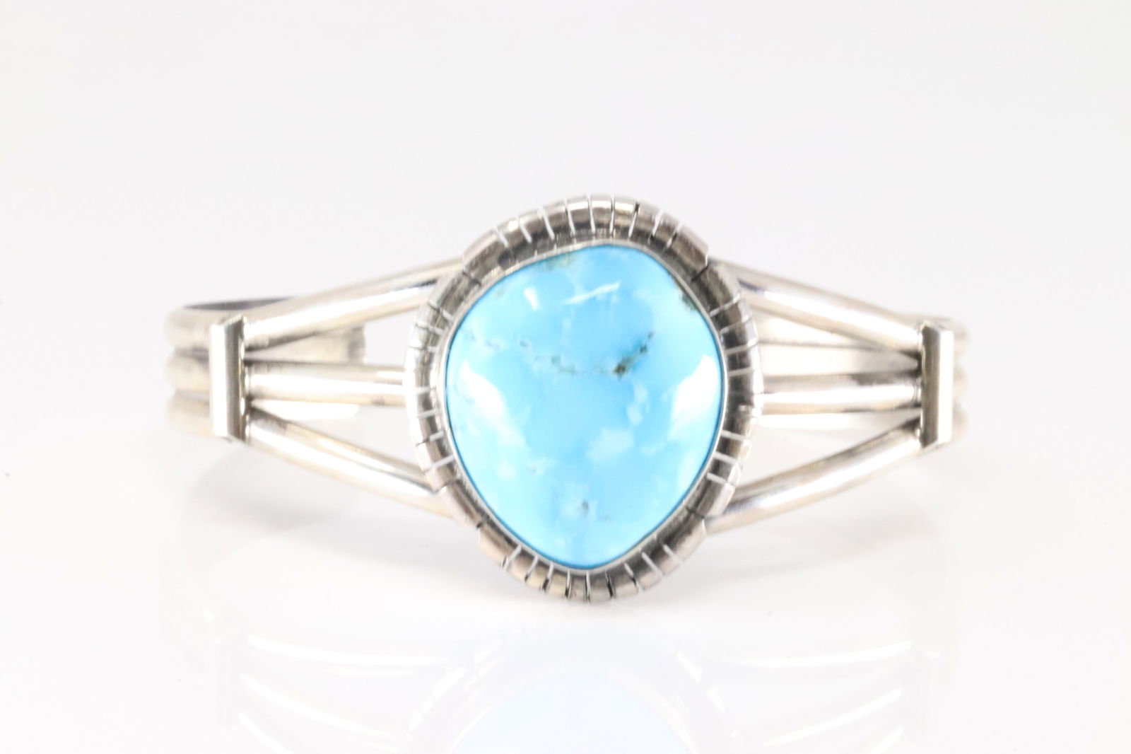 Native America Navajo Sterling Silver Turquoise Bracelet Cuff By S.E. (1 of 4)