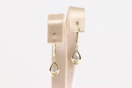 Diamond Dangle Hoop Earring