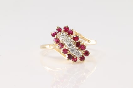 Ruby & Diamond Ring 14Kt.