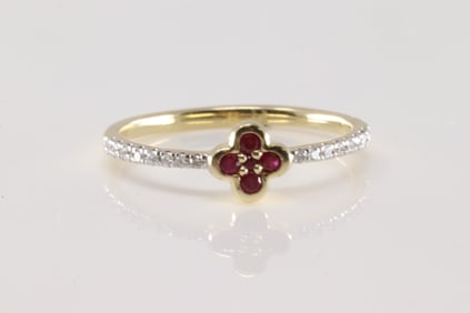 Ruby & Diamond Ring 14Kt.