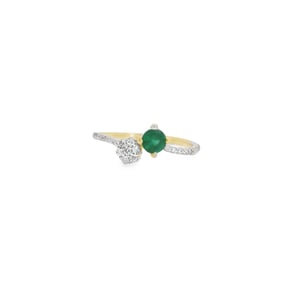 Emerald & Diamond Ring 14Kt.
