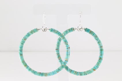 Native America Navajo Sterling Silver Turquoise Dangling Earring's.