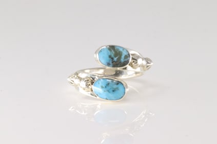 Native America Navajo Sterling Silver Turquoise Ring By Daniel Dakai.