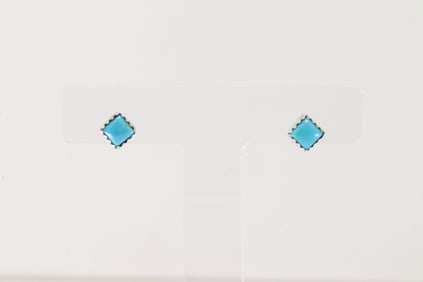 Native America Navajo Sterling Silver Turquoise Post Earring's By Robertson Martinez.