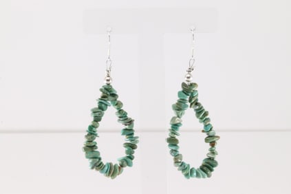 Native America Navajo Sterling Silver Turquoise Dangling Earring's.