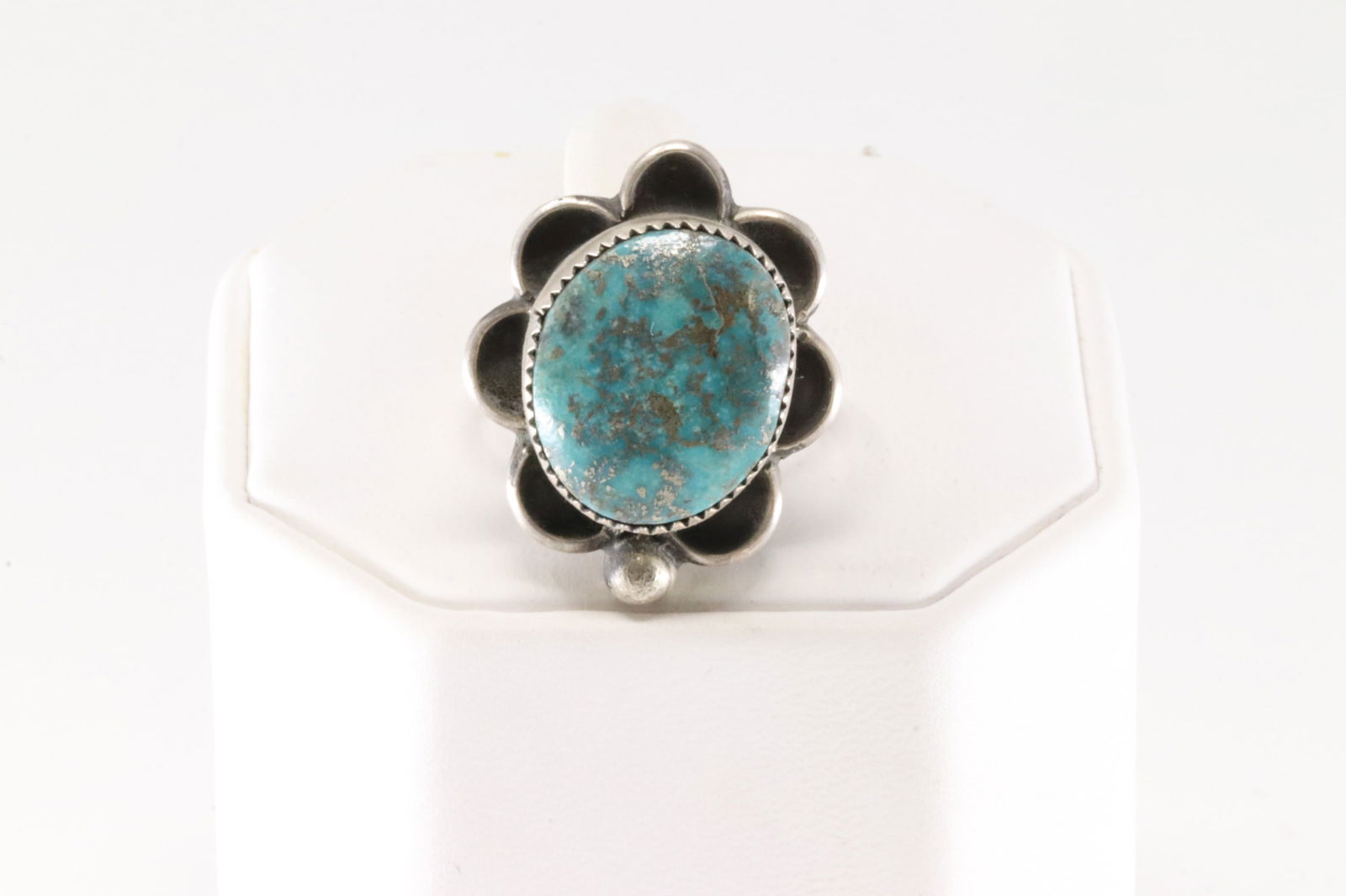 Native America Navajo Sterling Silver Turquoise Ring By M. (1 of 4)