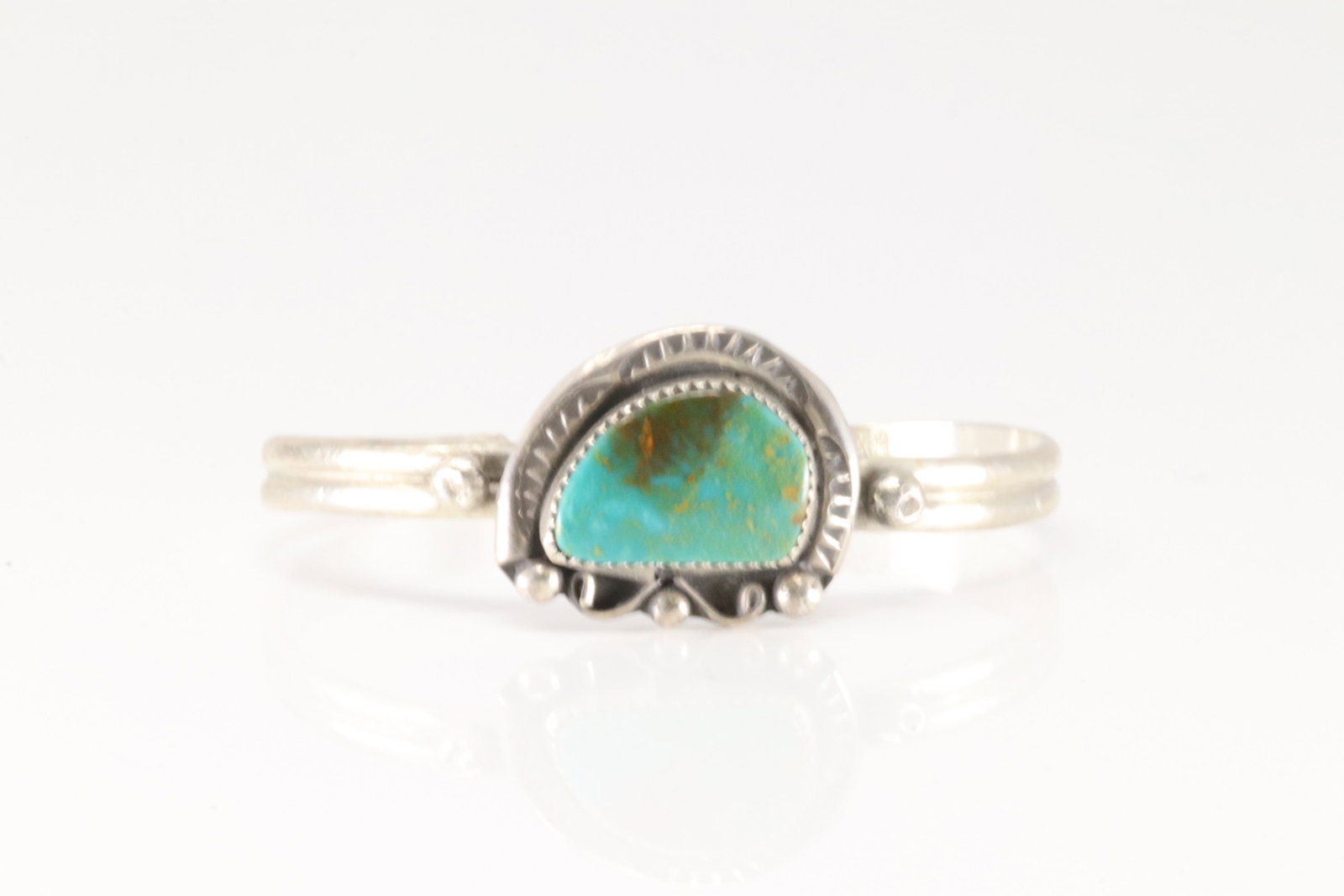 Native America Navajo Sterling Silver Turquoise Bracelet Cuff By Judith Dixon.: This is a Native America Navajo Sterling Silver Turquoise Bracelet Cuff By Judith Dixon.