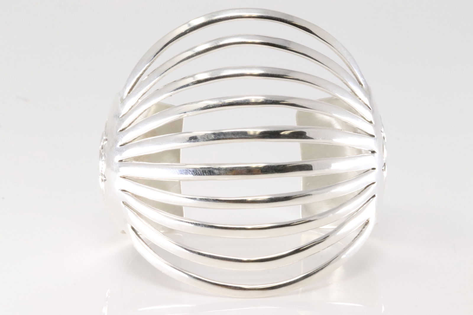 Native America Navajo Sterling Silver Solid Bracelet Cuff By Grace Silver. (1 of 4)