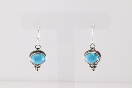 Native America Navajo Sterling Silver Turquoise Dangling Earring's By Rita Largo.