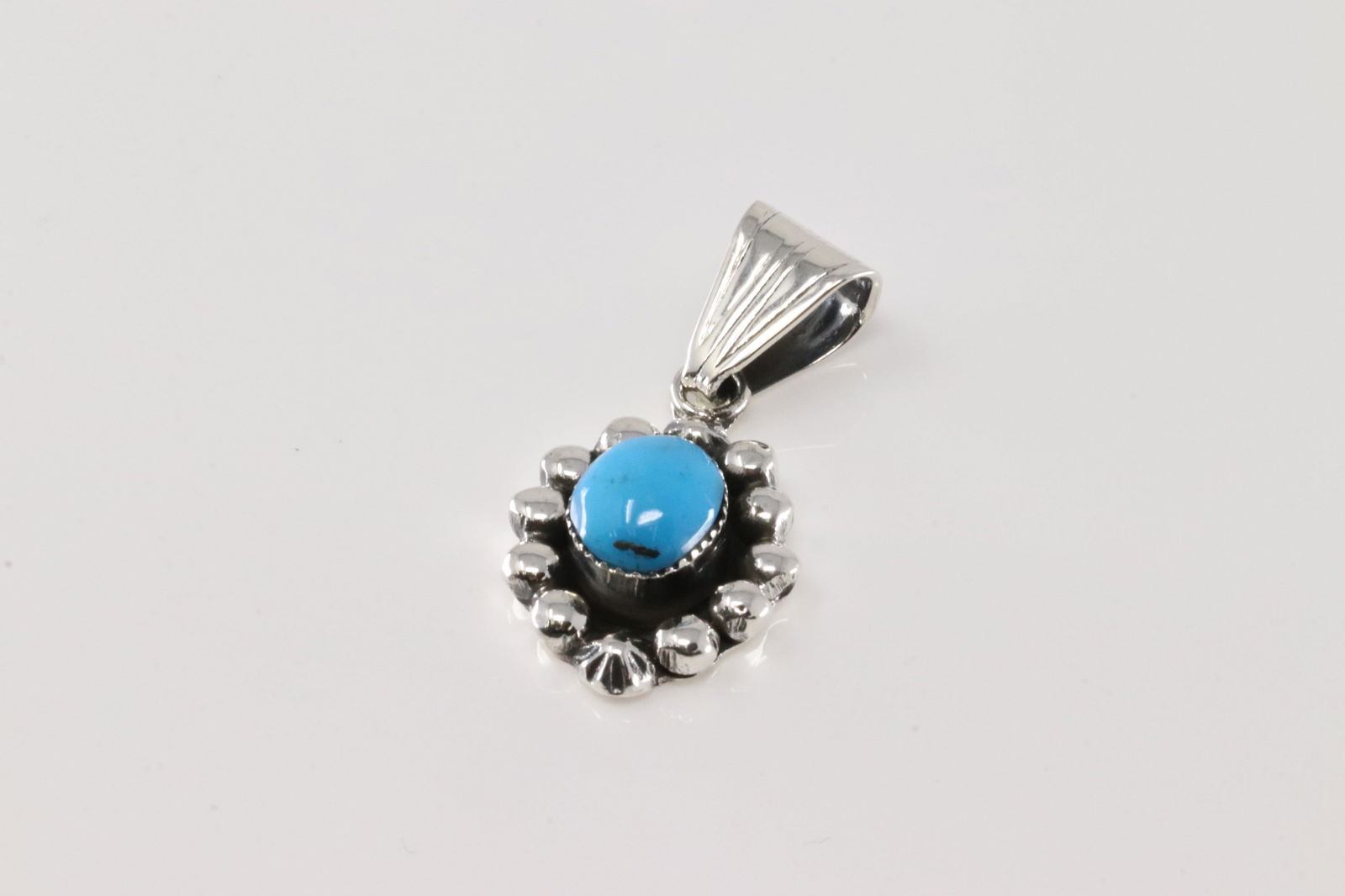 Native America Navajo Sterling Silver Turquoise Pendant By Mike Smith.: This is a Native America Navajo Sterling Silver Turquoise Pendant By Mike Smith.